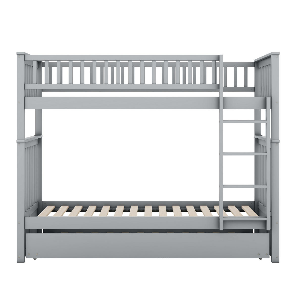 ETAGENBETT 205/95/160 cm aus Kiefernholz und MDF mit Ausziehbett Grau - Grau, Holz (90/200cm) - Modenvie