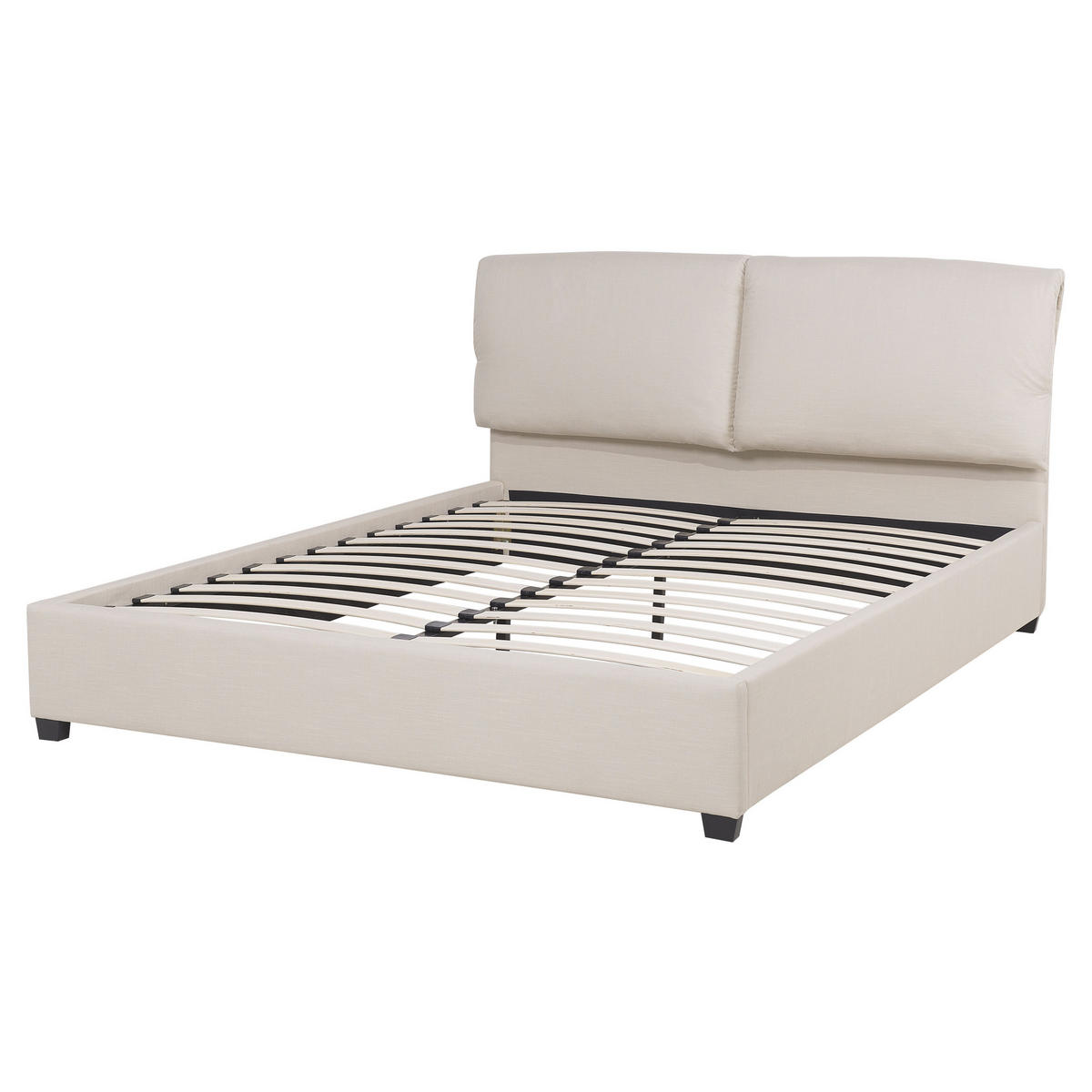 POLSTERBETT 160/200cm Helles Beige Belfort - Beige, Textil (160/200cm) - Beliani