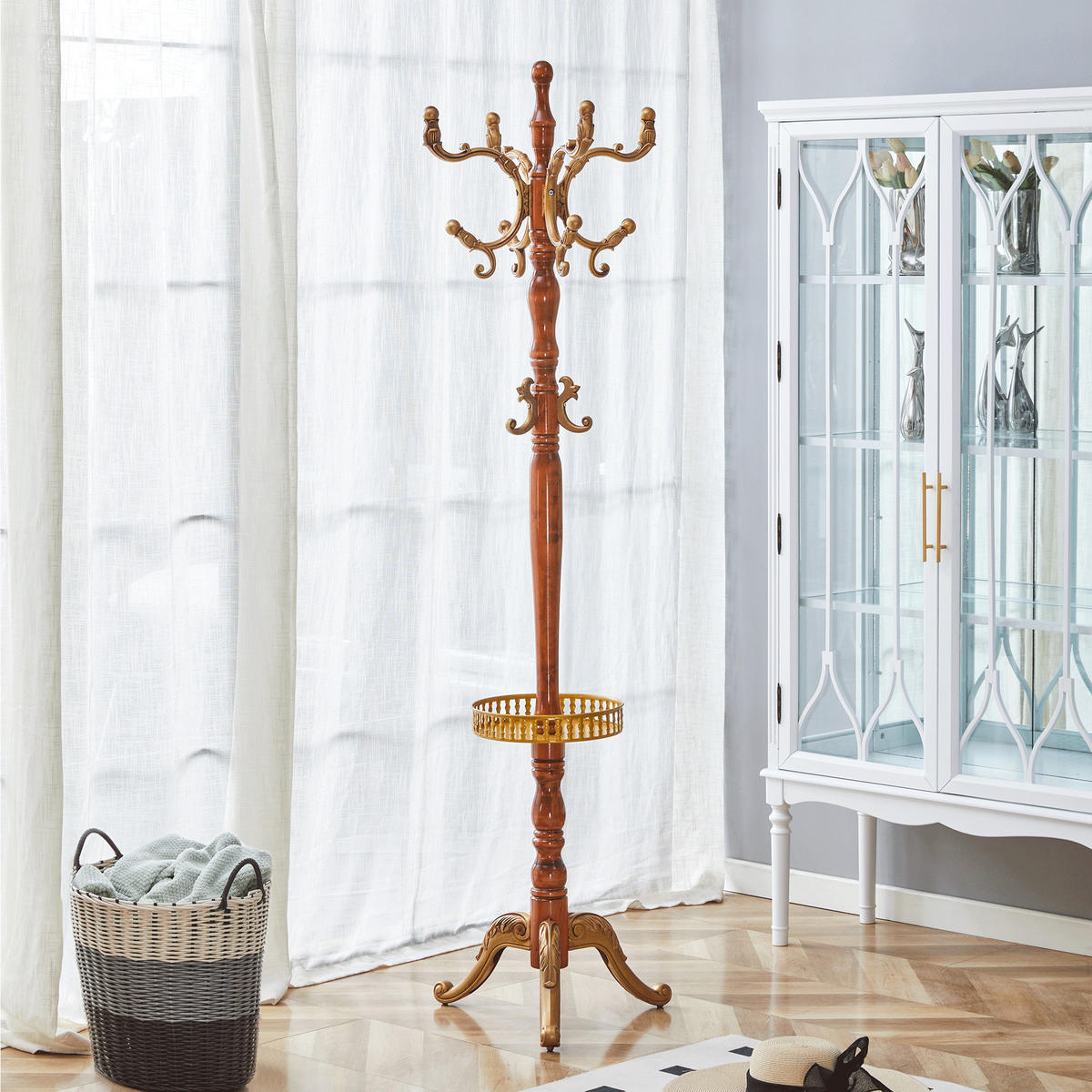 KLEIDERSTÄNDER Holzfarben Höhe 195 cm - Naturfarben, Holz (31/195/31cm) - PANGIVO