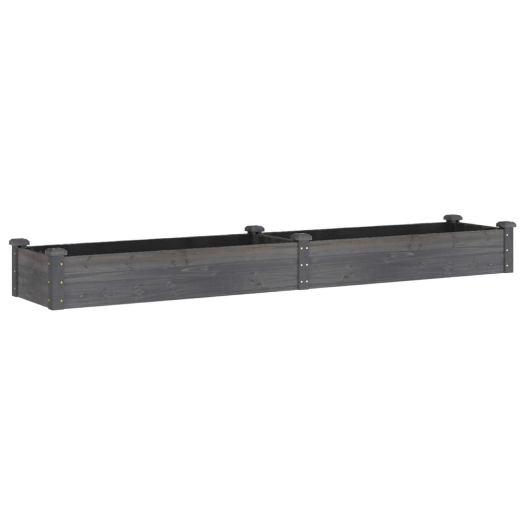 HOCHBEET mit Einsatz Grau 240x45x25 cm Massivholz Tanne - Grau, Holz (45/25/240cm) - furnicato