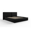 BETT mit Bettkasten und Kopfteil Jodie aus strukturiertem Stoff schwarz 180x200cm - Schwarz, Textil (180/200cm) - Micadoni