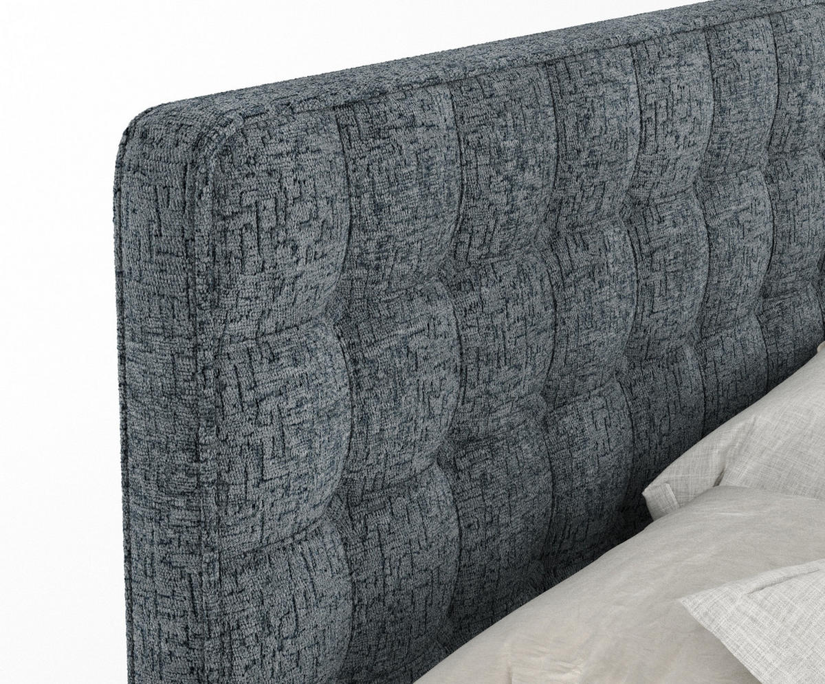 BOXSPRINGBETT Velouria Blau Grau 200/200 cm - Blaugrau/Schwarz, Holz/Holzwerkstoff (200/200cm) - Maison de Reve