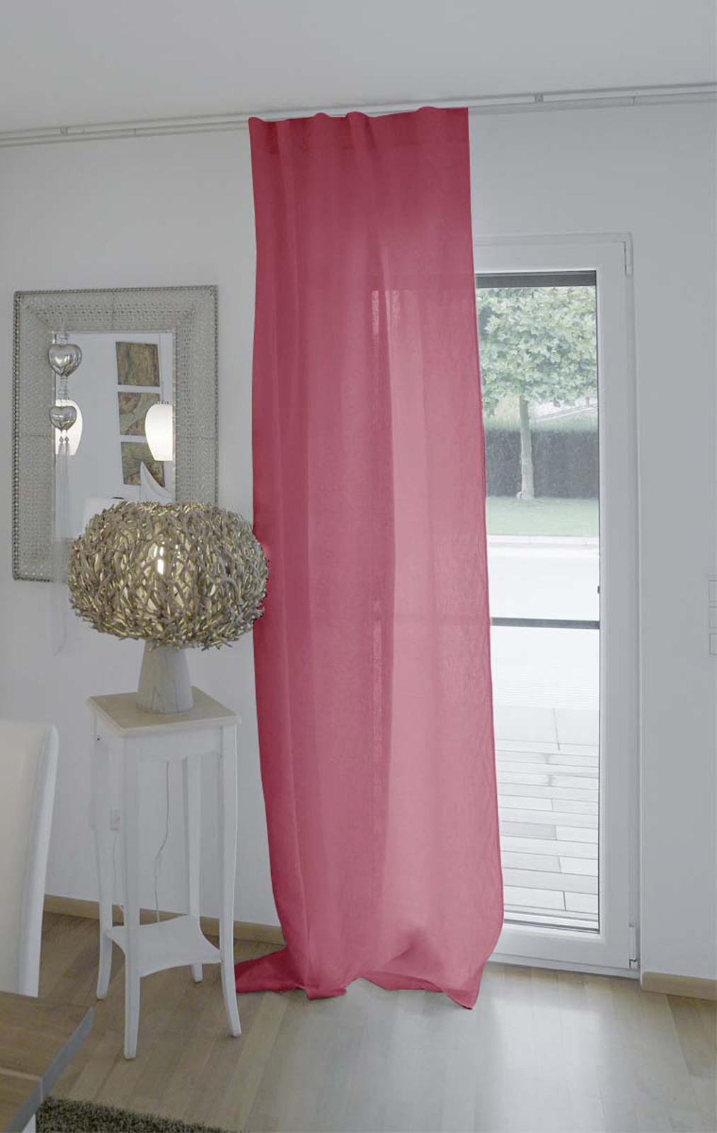 SCHLAUFENVORHANG reines Leinen mit verdeckten Schlaufen rose-de provence 135/245 cm - Altrosa, Naturmaterialien (135/255cm) - beties Heimtextil