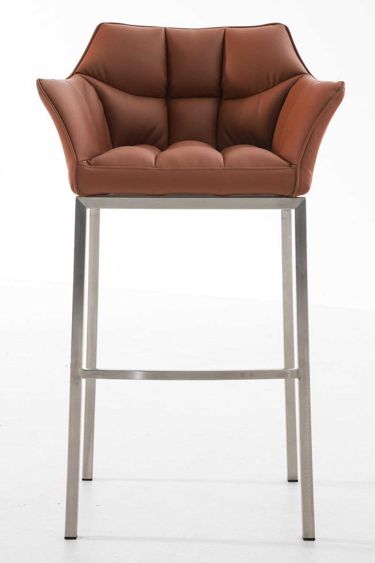 BARHOCKER Damaso 110x64x48 cm hellbraun - Hellbraun, Leder (64/110/48cm) - furnicato