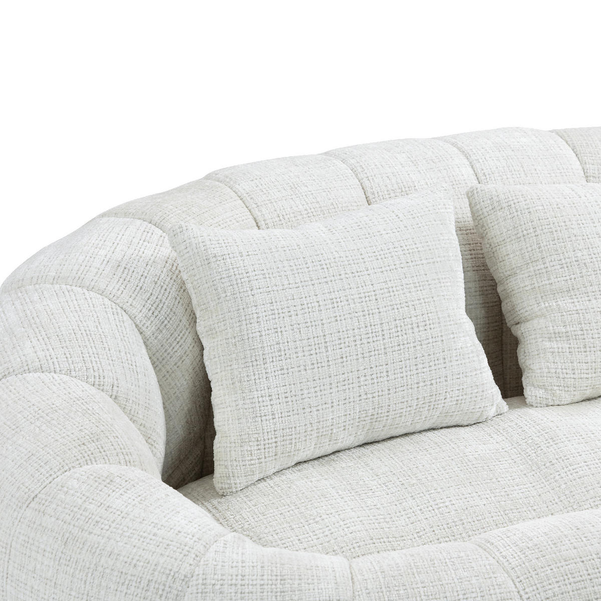 SITZSACK Chenille Beige mit Armlehnen - Beige, Textil (95/63/145cm) - WISHDOR