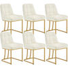 ESSZIMMERSTUHL 6er Set Beine in Bogenform, Samt, Creme - Goldfarben/Creme, Kunststoff/Textil (47.5/84/57.5cm) - Woltu