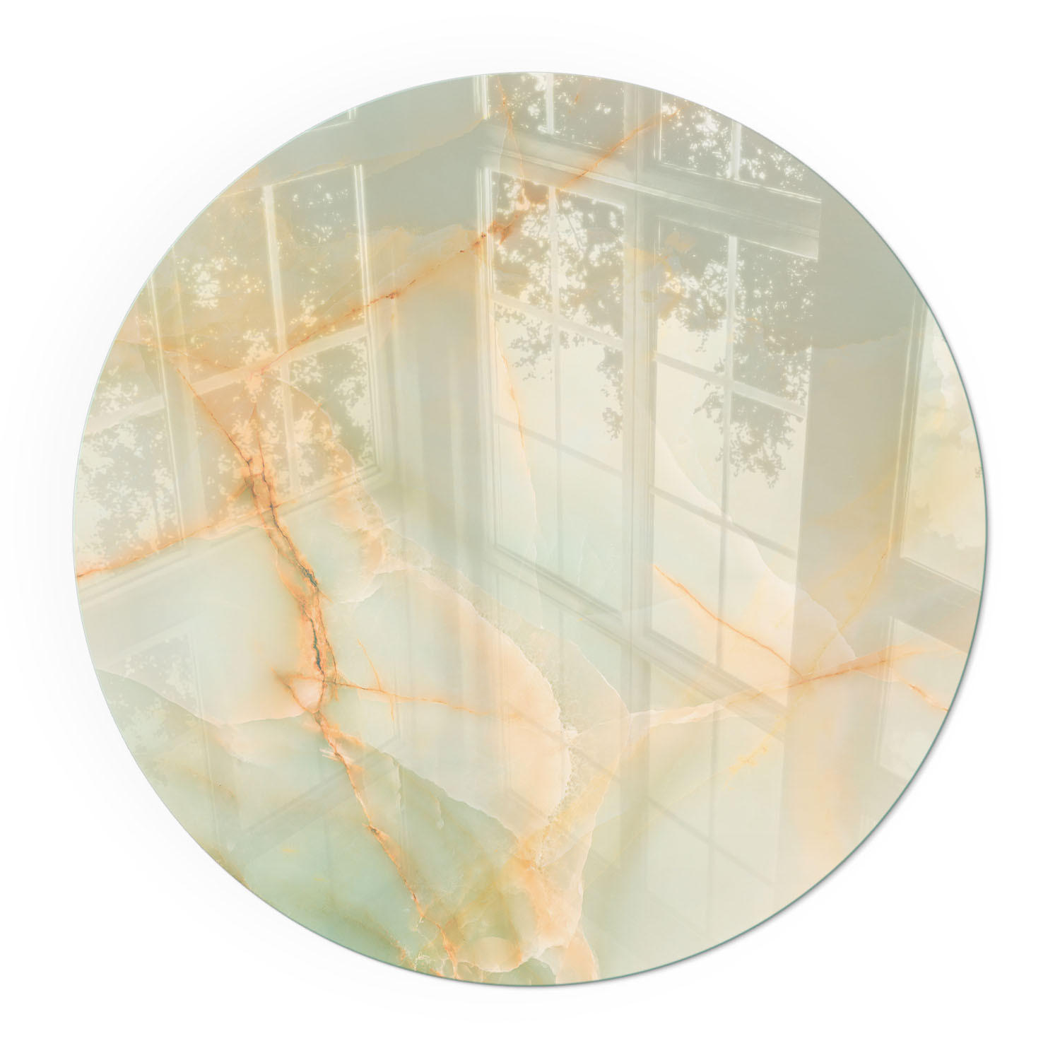 GLASPLATTE für Kamin Ø 70 cm - Türkis, Glas (70/70/0.4cm) - TULUP