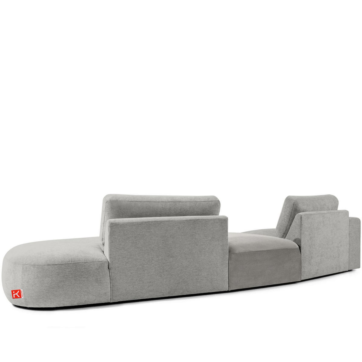 4-SITZER ECKSOFA ZUCCO Chenille rechts, Hellgrau - Hellgrau, Textil (350/84/105cm) - KONSIMO®
