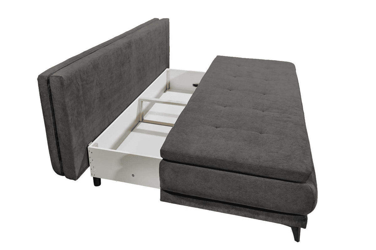 SCHLAFSOFA mit Bettkasten und Schlaffunktion - Anthrazit/Schwarz, Holz/Kunststoff (210/96/106cm) - ed exciting design