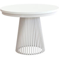 ESSTISCH Lumi, Runder, mit Metallbeinen, Weiß - Weiß, Holzwerkstoff/Metall (100/100/77cm) - Beautysofa