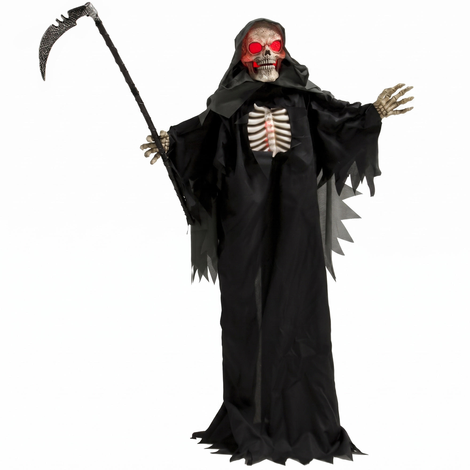 HALLOWEENDEKO DE-42103 170 cm animiert mit LED und Sound Schwarz - Schwarz, Metall (80/170/18cm) - ComfortXL