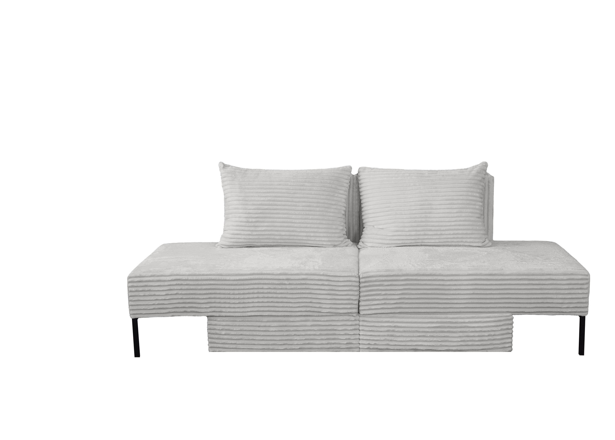 SOFA Mit Schlaffunktion MOOKA 4in1-Multifunktions-System Stoff Velo Hellgrau - Hellgrau, Holz/Textil (240/87/103cm) - Kaiser Möbel