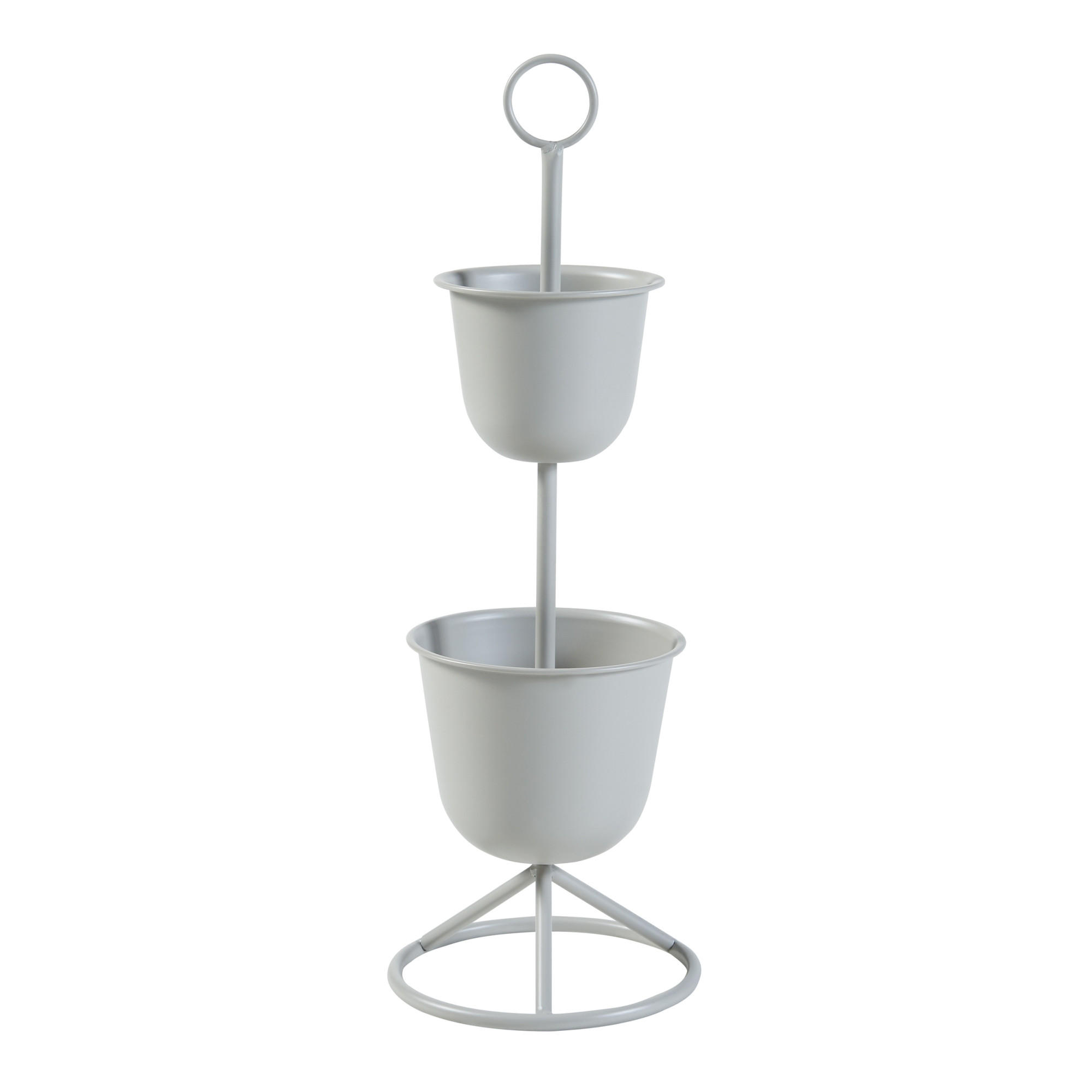 PFLANZENSTÄNDER Alphen - Hellgrau, Metall (26/76.5cm) - [en.casa]