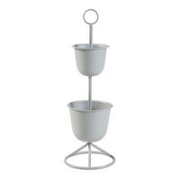 PFLANZENSTÄNDER Alphen - Hellgrau, Metall (26/76.5cm) - [en.casa]