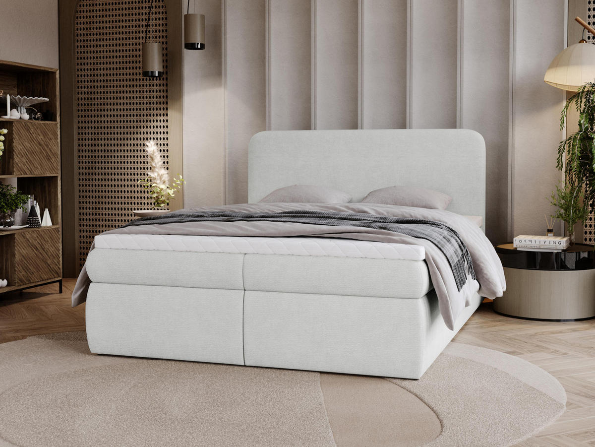 BOXBETT Bonny - H3 - Hellgrau/Schwarz, Holz/Holzwerkstoff (180/200cm) - MIRJAN24