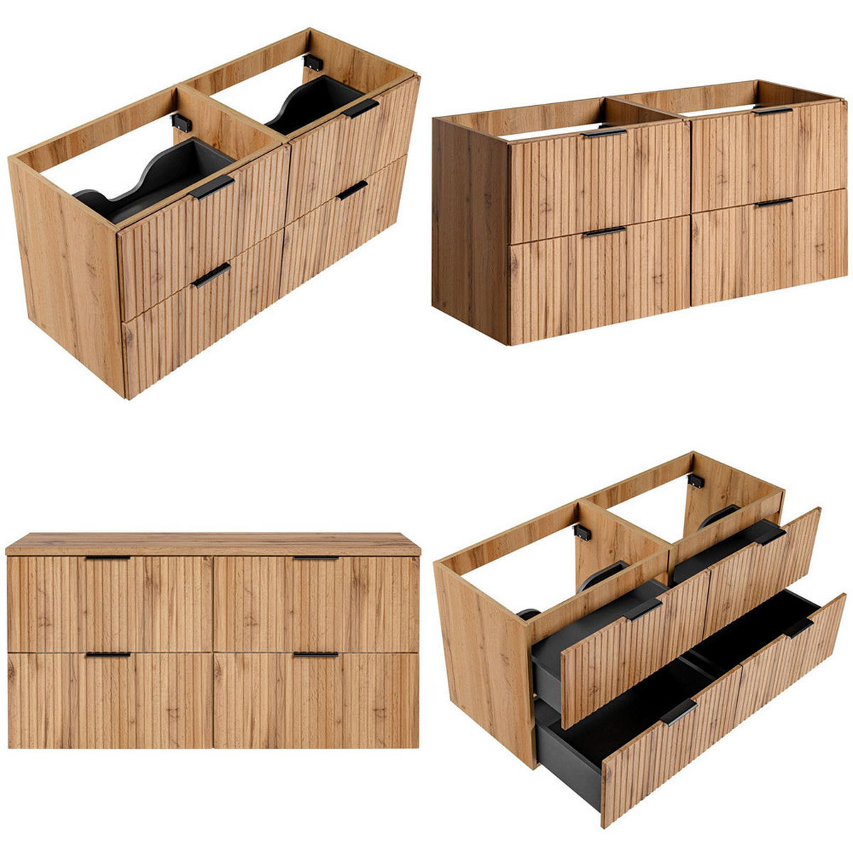 WASCHTISCH Adelaide-56 - Braun, Holzwerkstoff (121/73/47cm) - Lomado