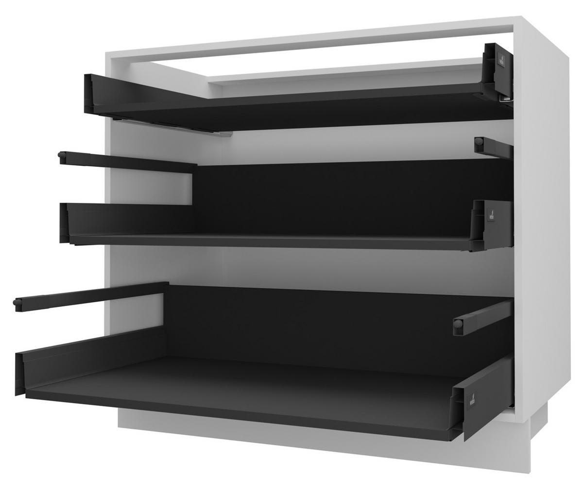 SCHUBLADENUNTERSCHRANK Kvantum D3A/90 90 / 50 / 82cm - Creme/Weiß, Holz/Holzwerkstoff (90/82/50cm) - Feldmann-Wohnen