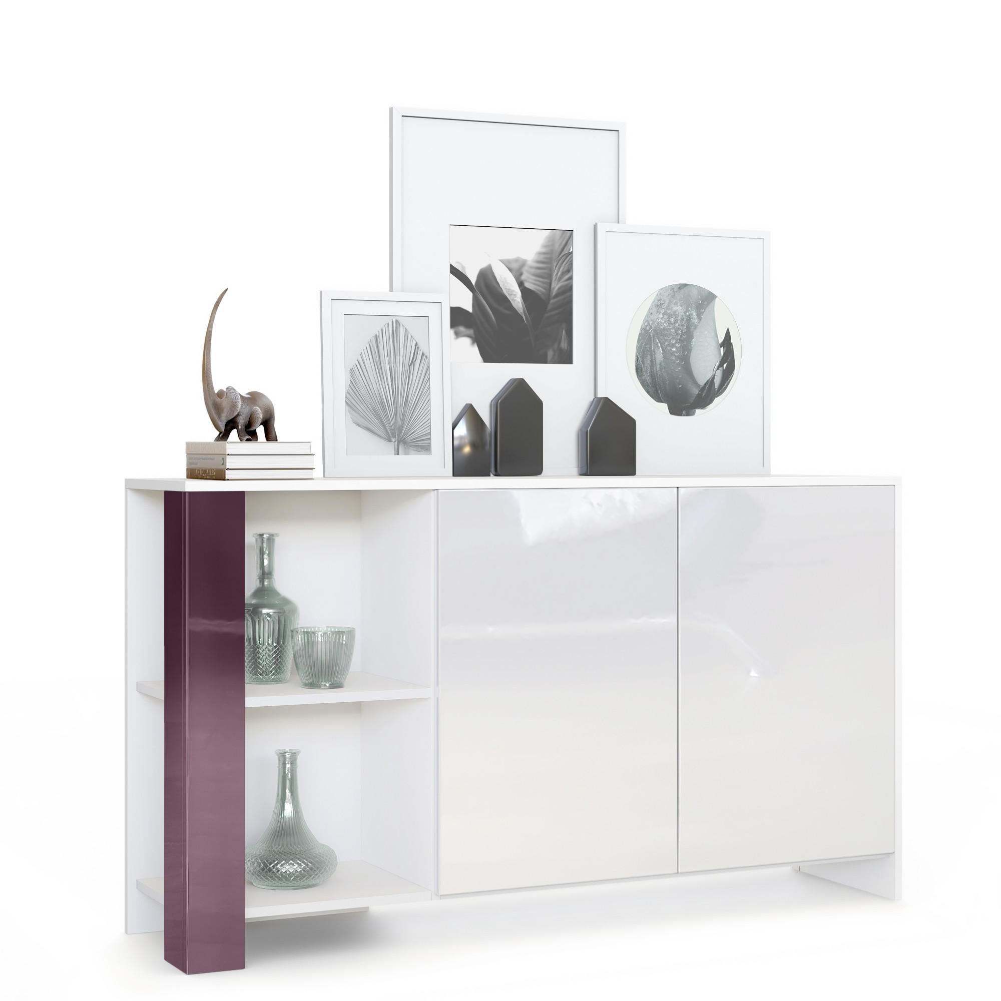 SIDEBOARD Canto Brombeer Hochglanz - Brombeere, Holzwerkstoff (143/81/36cm) - Vladon