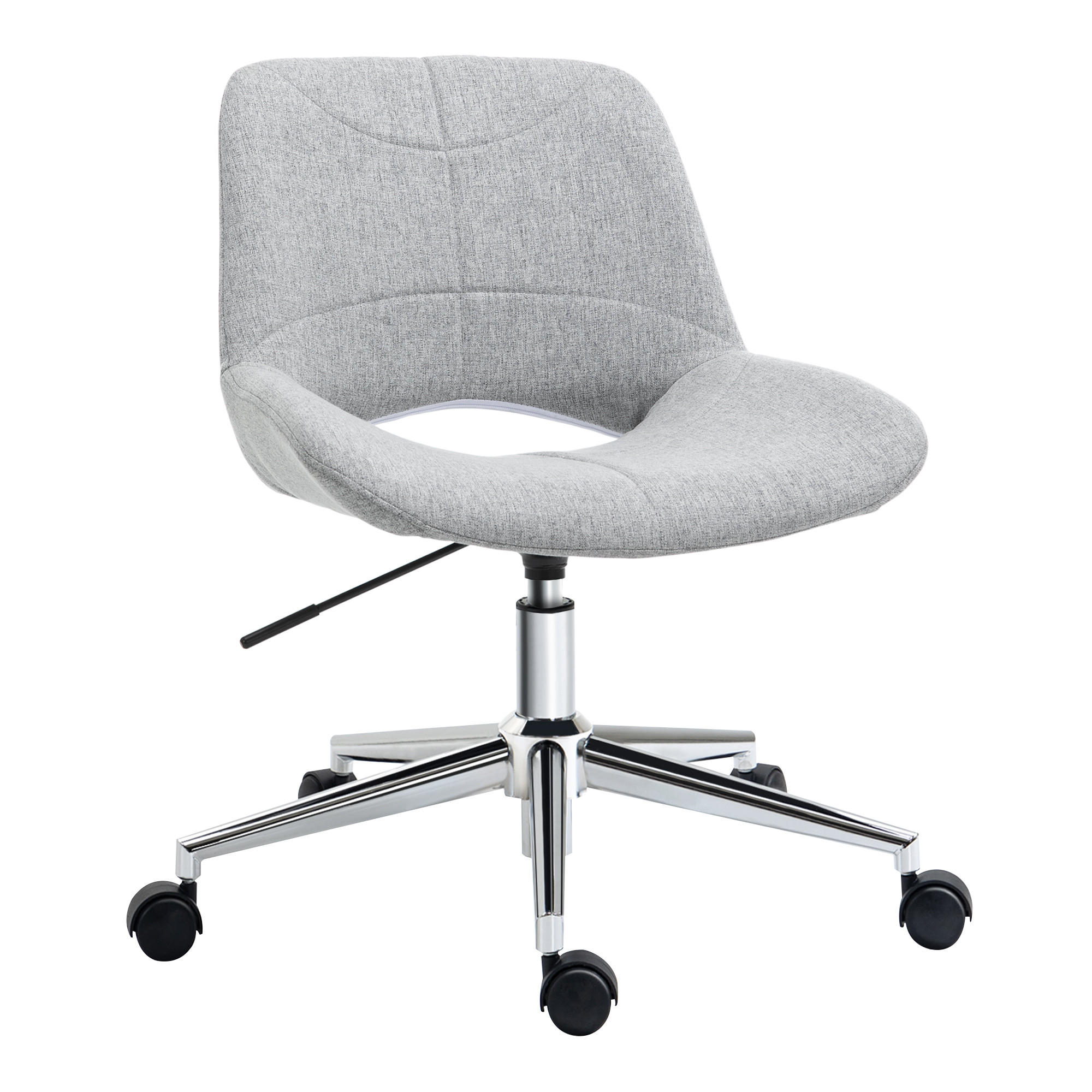 BÜROSTUHL, PC Stuhl, Metall, Hellgrau - Hellgrau, Kunststoff (56.5/73/49cm) - HOMCOM