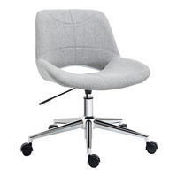 BÜROSTUHL, PC Stuhl, Metall, Hellgrau - Hellgrau, Kunststoff (56.5/73/49cm) - HOMCOM