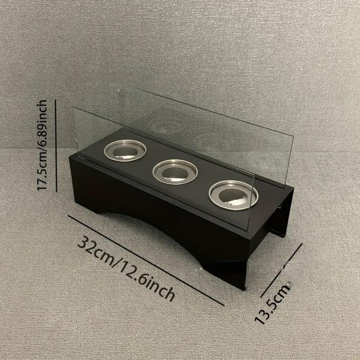 BIOETHANOL-KAMIN Schwarz 32/13.5/17.5 cm - Schwarz, Metall (13.5/17.5/32cm) - Authentics