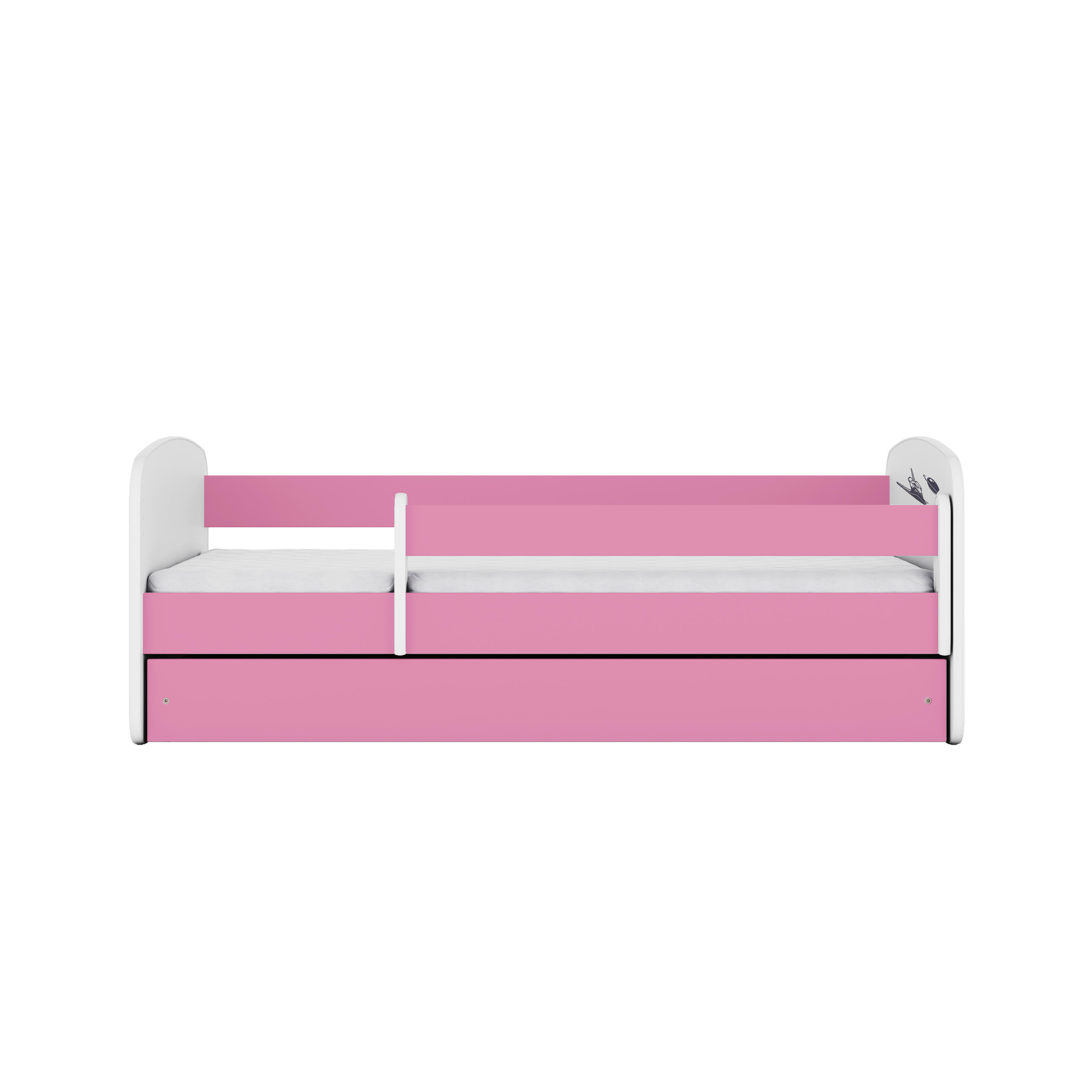 KINDERBETT NASA mit Schublade und Matratze 140/70 - Rosa, Holzwerkstoff (70/140cm) - RAUMHIRSCH FURNITURE