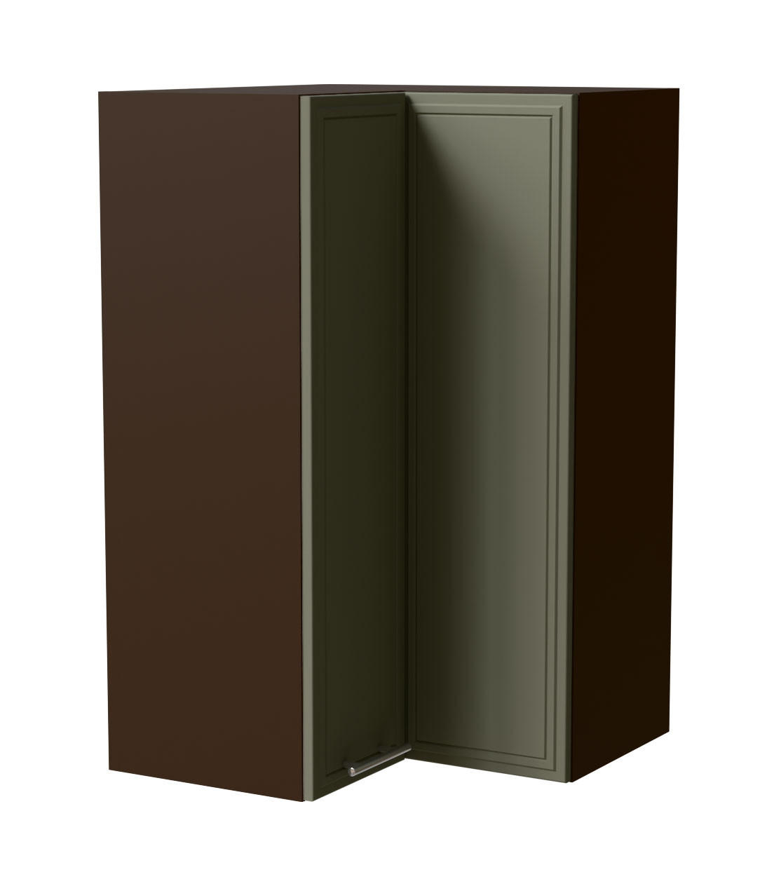 ECKHÄNGESCHRANK Salo W14/60 Lava / Reed Green Matt 60 / 60 / 96cm - Dunkelgrau/Grün, Holz/Holzwerkstoff (60/96/60cm) - Feldmann-Wohnen