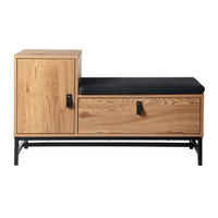 SCHUHBANK mit 2 Aufbewahrungsfächern jill 101/38/59 cm - Eschefarben, Holzwerkstoff (101/59/44cm) - Calicosy