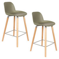BARHOCKER Albert Kuip Rückenlehne 65 cm Grün - 2 er Set - Grün, Kunststoff (45/89/47.5cm) - Zuiver