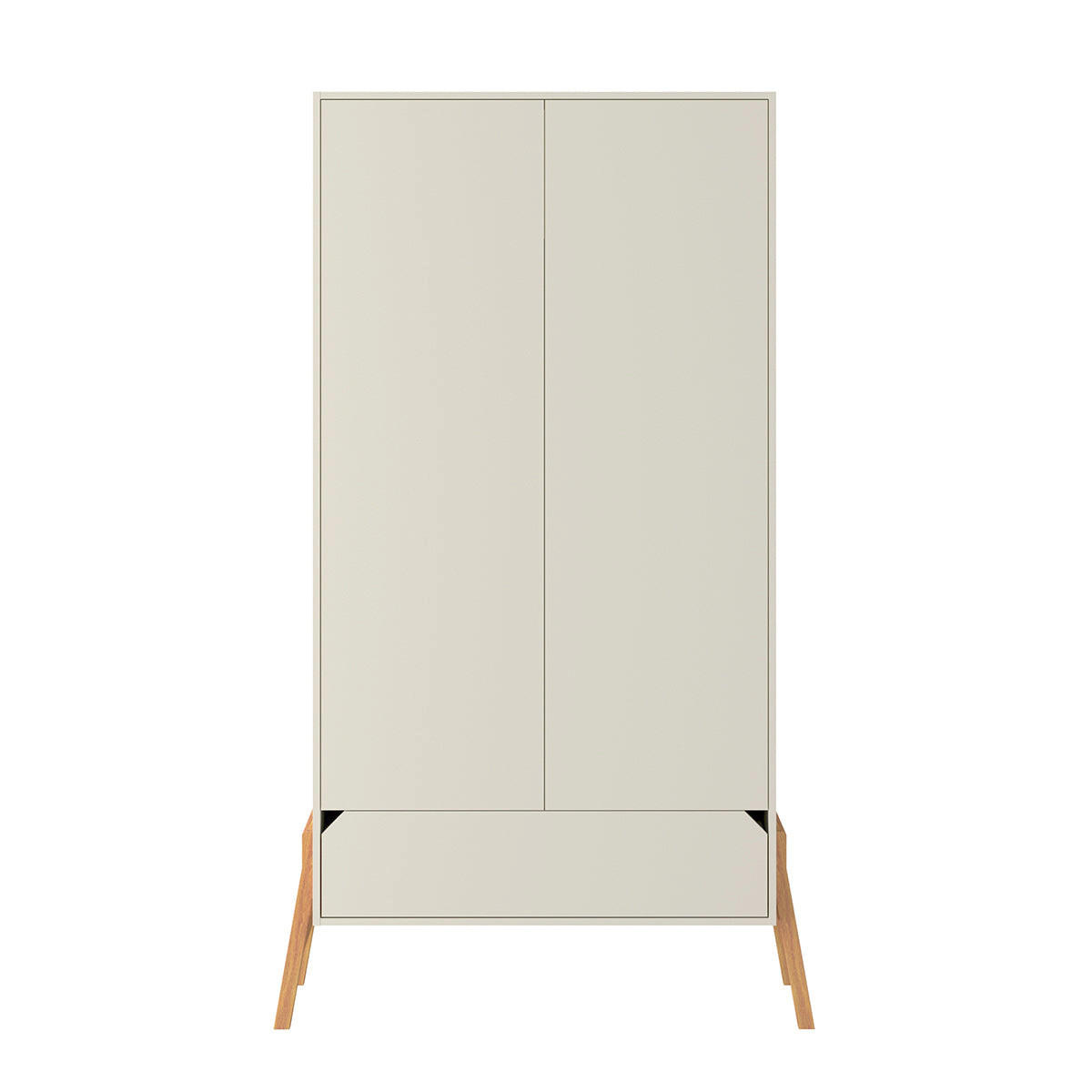 OMARA 2 vrati Kašmir - bež, leseni material (117/199/50cm) - Petits-meubles