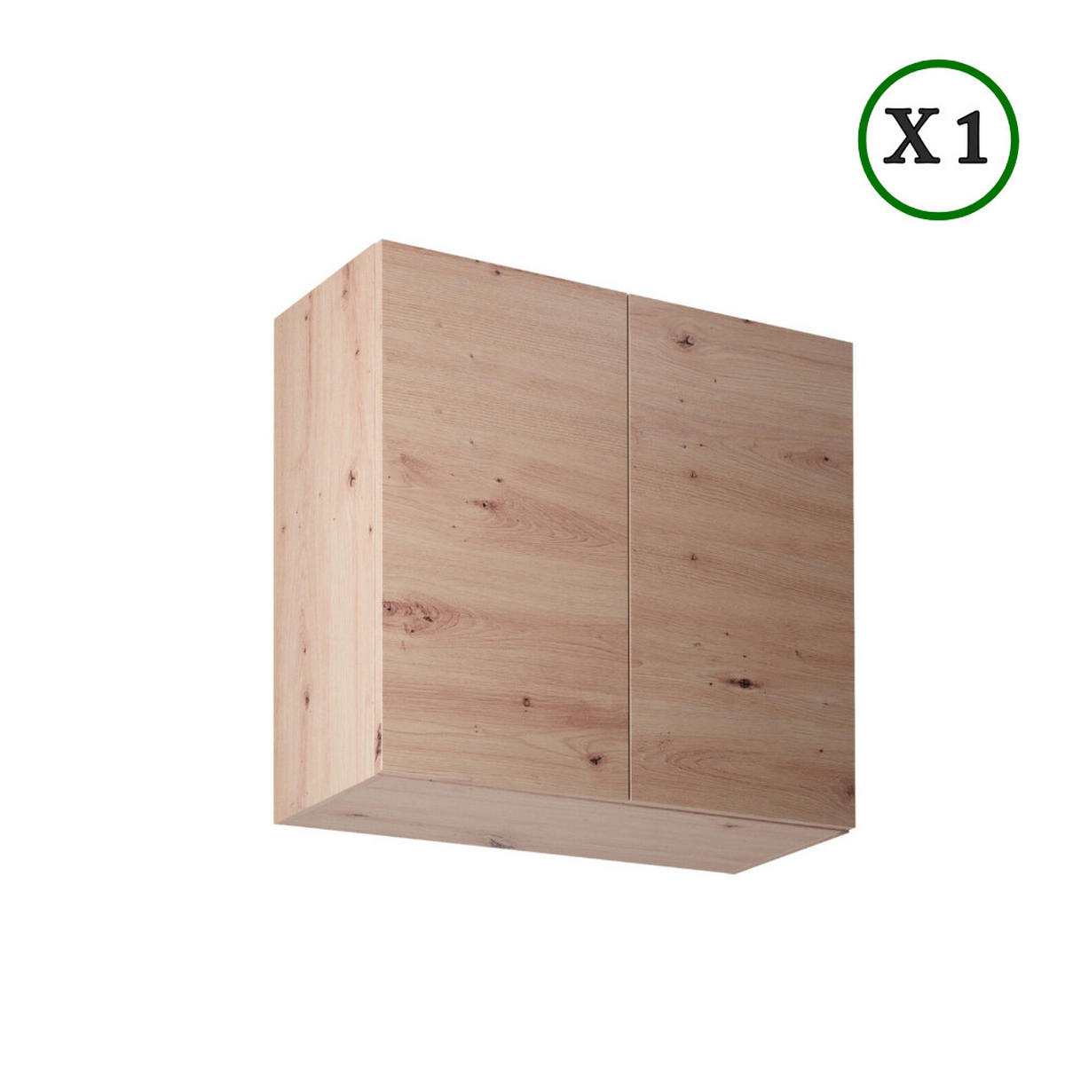 KÜCHENZEILE 140 cm - Langen K15-M140 - in Artisan Eiche / Beige - Beige/Schwarz, Holz/Holzwerkstoff (140/210/47cm)