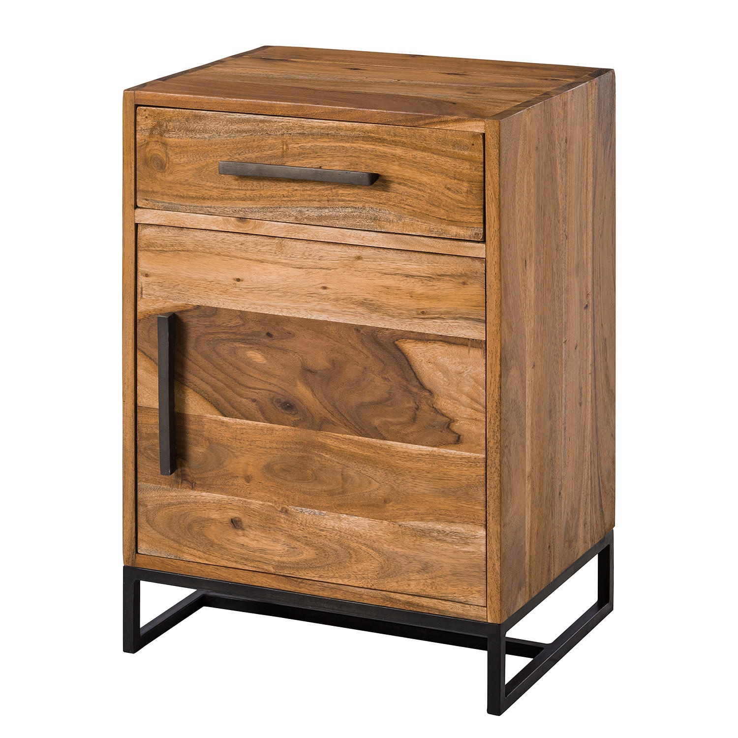 NACHTKOMMODE - Akazie massiv - Akaziefarben, Holz (45/65/35cm) - home24