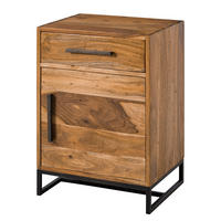 NACHTKOMMODE - Akazie massiv - Akaziefarben, Holz (45/65/35cm) - home24