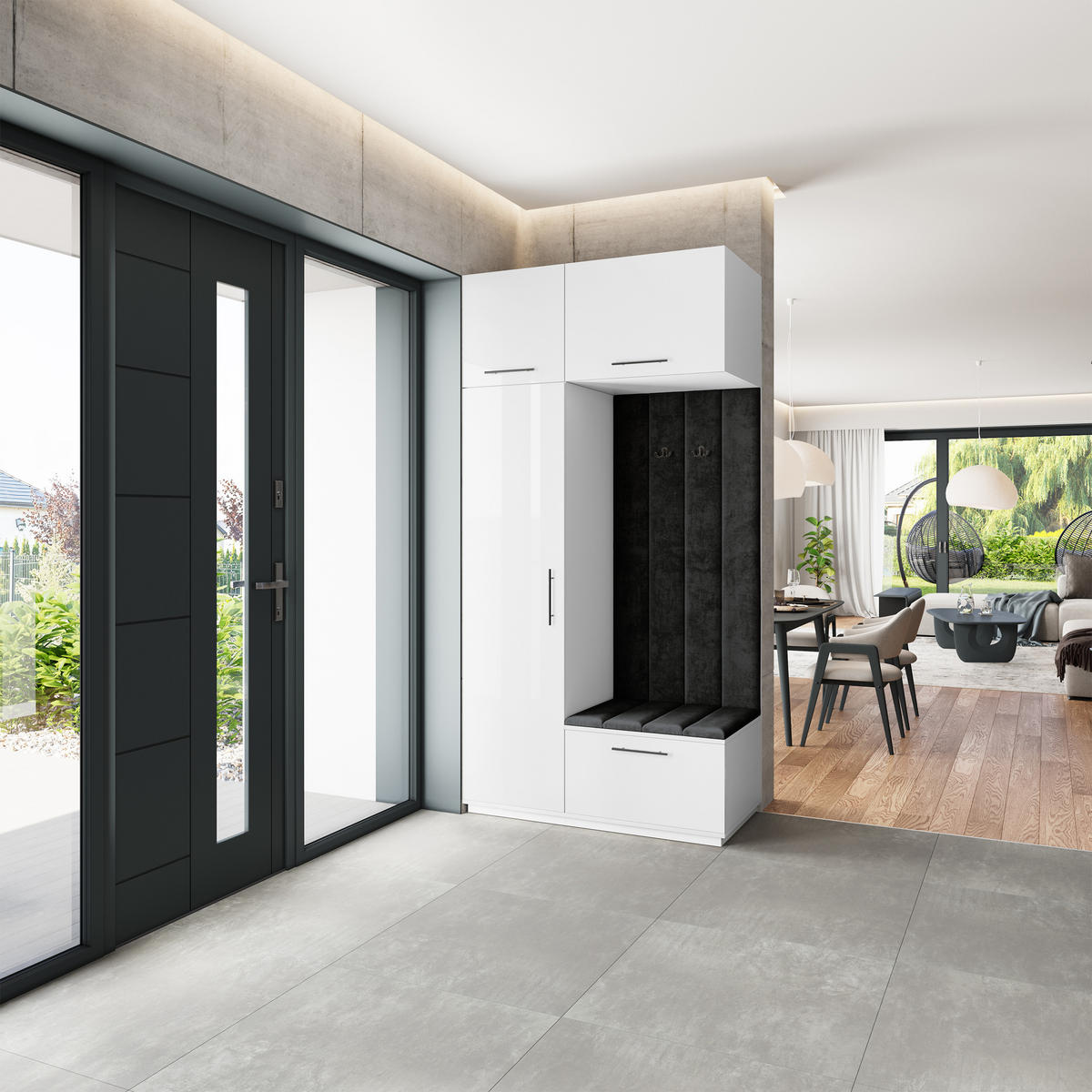 GARDEROBENSCHRANK REMA 120/240/60 cm Modern Weiß - Weiß, Holzwerkstoff (120/240/60cm) - MASSENO