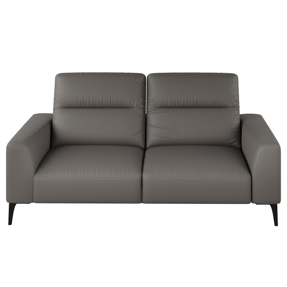 2-SITZER SOFA - Schwarz/Grau, Leder/Metall (170/73/107cm) - home24