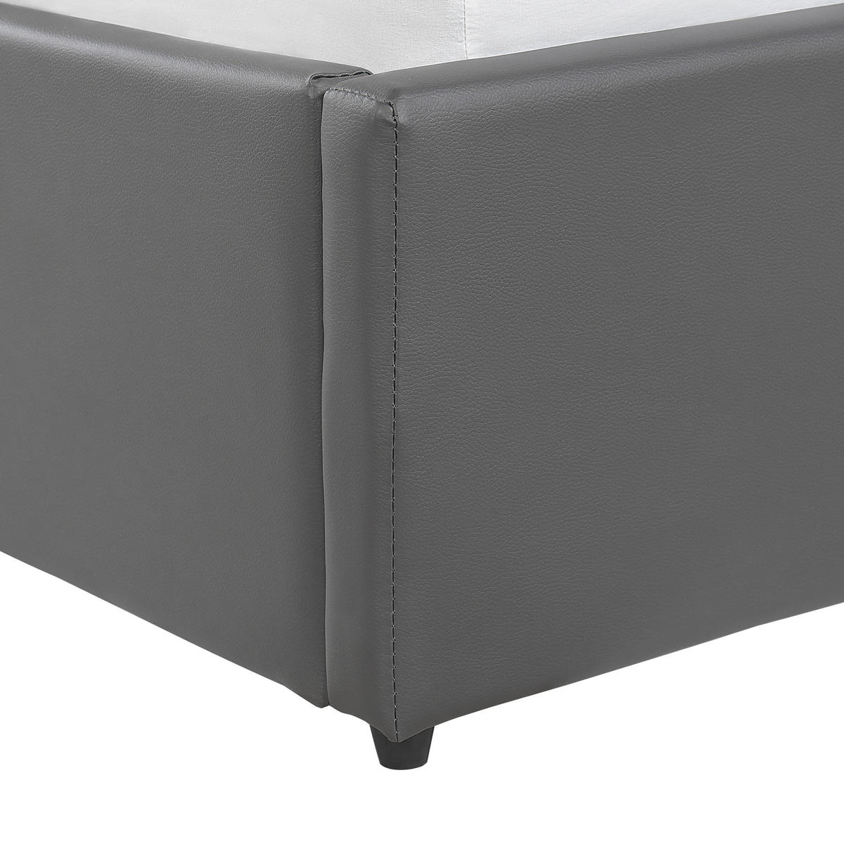 BETT 140/200 cm Dunkelgrau Dreux - Dunkelgrau, Textil (140/200cm) - Beliani