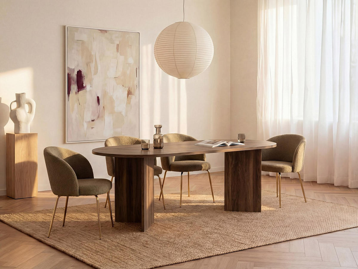 ESSTISCH 8 Personen - Holzfarben dunkel - TOPANIA - Dunkelbraun, Holz (90/200/74.7cm) - Vente-Unique