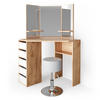 ECKSCHMINKTISCH Arielle Goldkraft Eiche 110 cm mit Hocker - Honigeiche, Holzwerkstoff (110/141.5/54cm) - Vicco