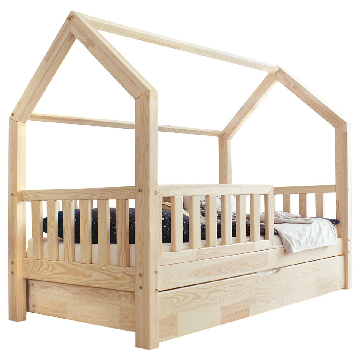 HAUSBETT 90/190 Daisy Naturholz - Braun, Holz (90/190cm) - Petits-meubles