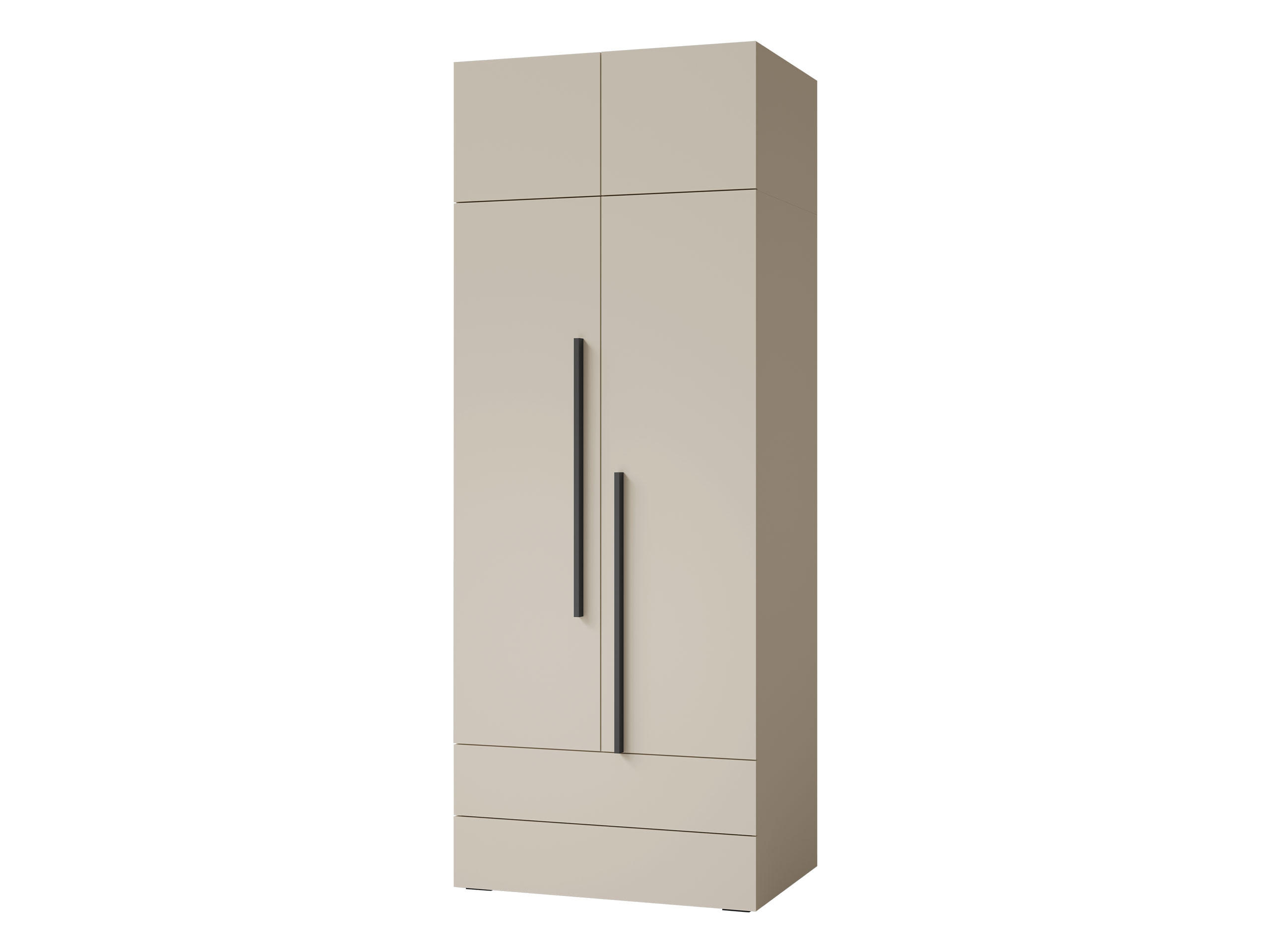 KLEIDERSCHRANK Lorin 2D2S LO02 mit Schrankaufsatz - Kaschmir, Holzwerkstoff (90/236/60cm) - MIRJAN24