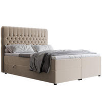 BOXBETT 120x200 cm mit Topper - Creme, Holzwerkstoff/Textil (120/200cm) - Idohome