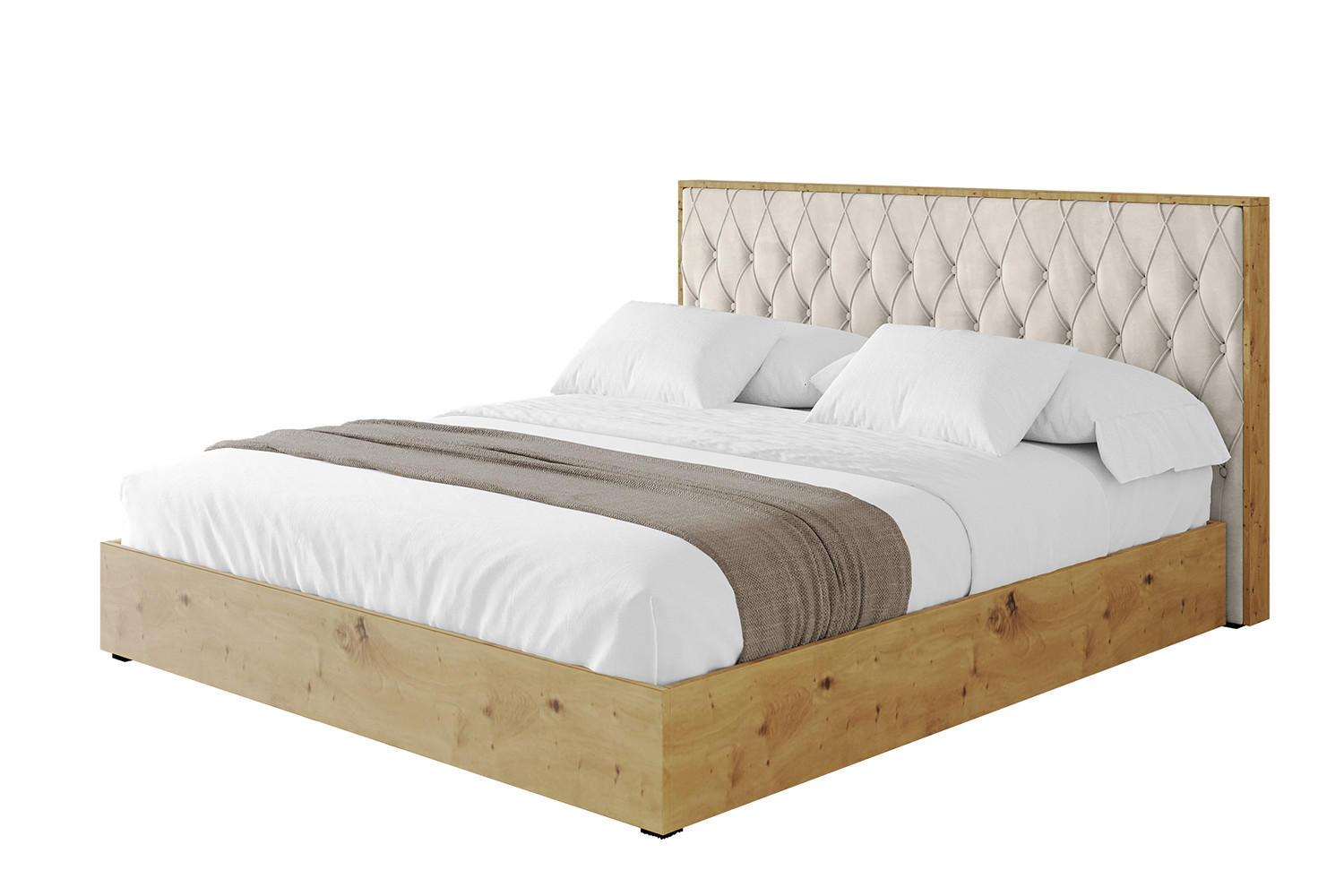 POLSTERBETT mit Bettkasten und Lattenrost, Bett mit Matratze H3/H4 - ENZO5 200x200 Beige - Beige, Holzwerkstoff/Textil (200/200cm) - ALTDECOR