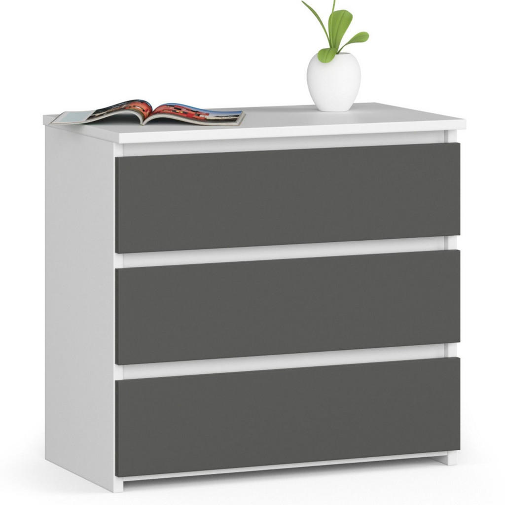 RAUMHIRSCH FURNITURE KOMODA bílá, grafitově šedá 57/60/35