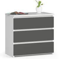 KOMMODE Weiß, Graphit Grau 57/60/35 - Weiß, Holzwerkstoff (60/57/35cm) - RAUMHIRSCH FURNITURE