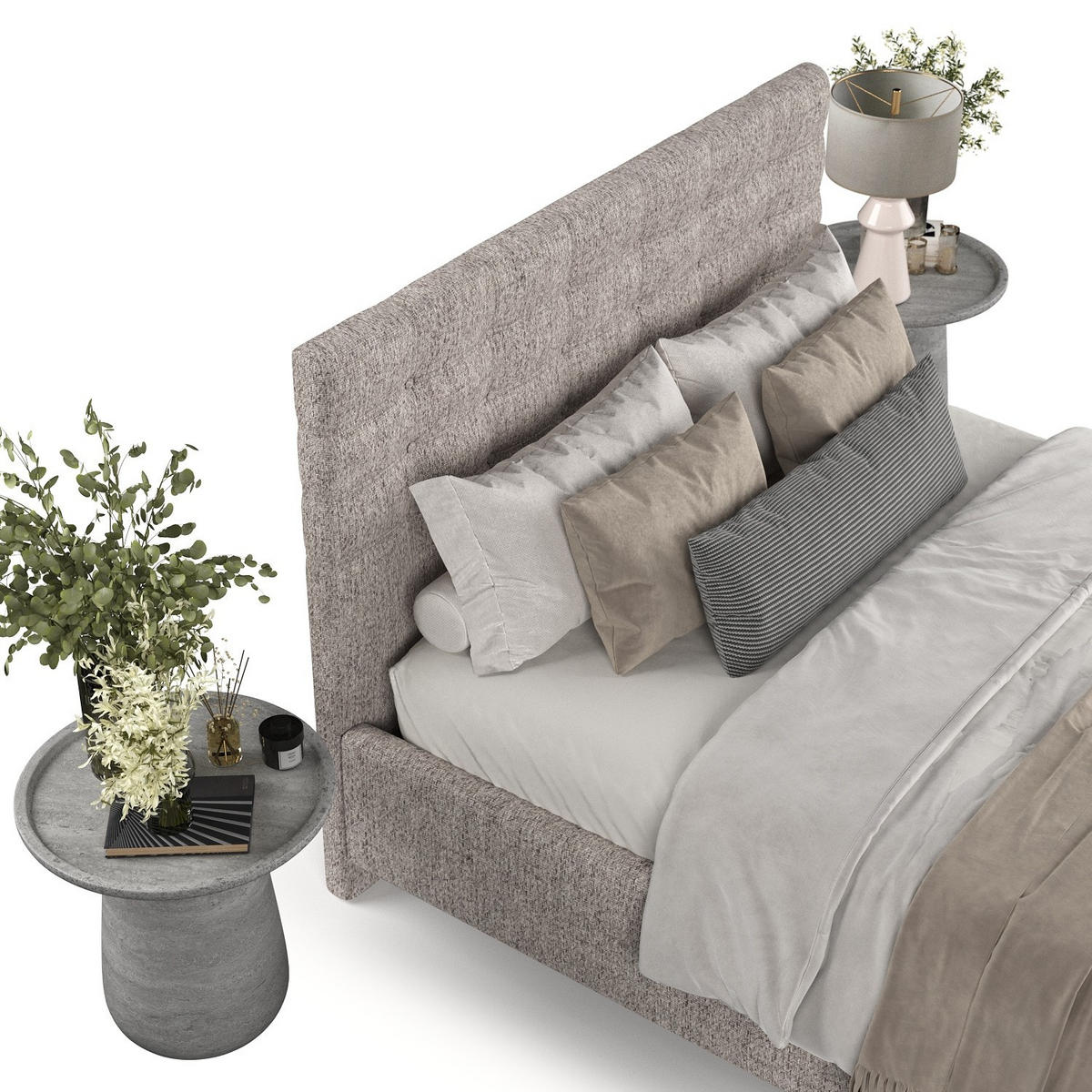 POLSTERBETT Soma 160/200 cm Beige im Neve Stoff - Beige/Naturfarben, Holz/Holzwerkstoff (160/200cm) - AltaBeds