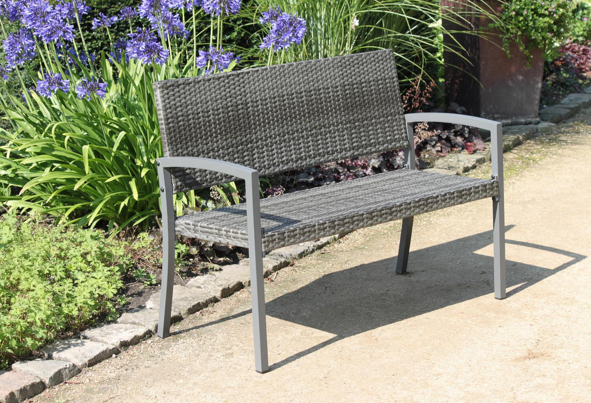 PARKBANK Valent Dunkelgrau Gartenbank - Dunkelgrau, Kunststoff (116/87/60cm) - DELUKE