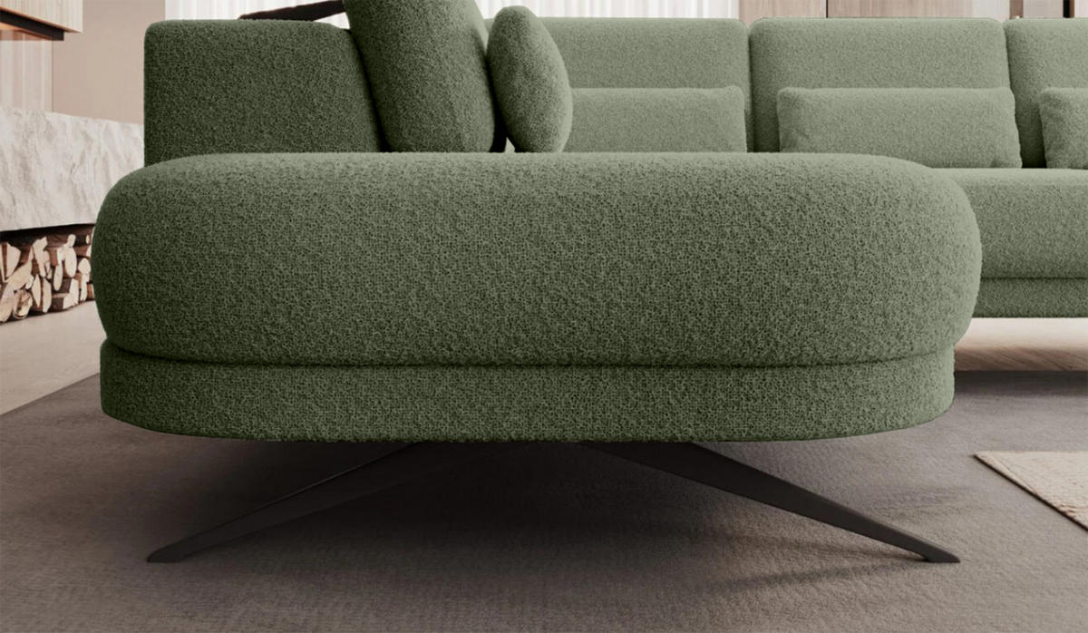 ECKSOFA ILUSIO L 250x205cm, Schlaffunktion, Dunkelgrün, Links - Dunkelgrün, Holz/Textil (205/248cm) - DomoHome