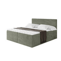 BOXBETT mit Matratze H3 und Lattenrost - TOLO-v1 - 200x200 Cord - Olive - Olivgrün, Holzwerkstoff (200/200cm)