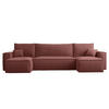 WOHNLANDSCHAFT Scarlo Dunkelrosa Cordbezug - Dunkelrosa/Schwarz, Kunststoff/Textil (244/83/145cm) - Selsey