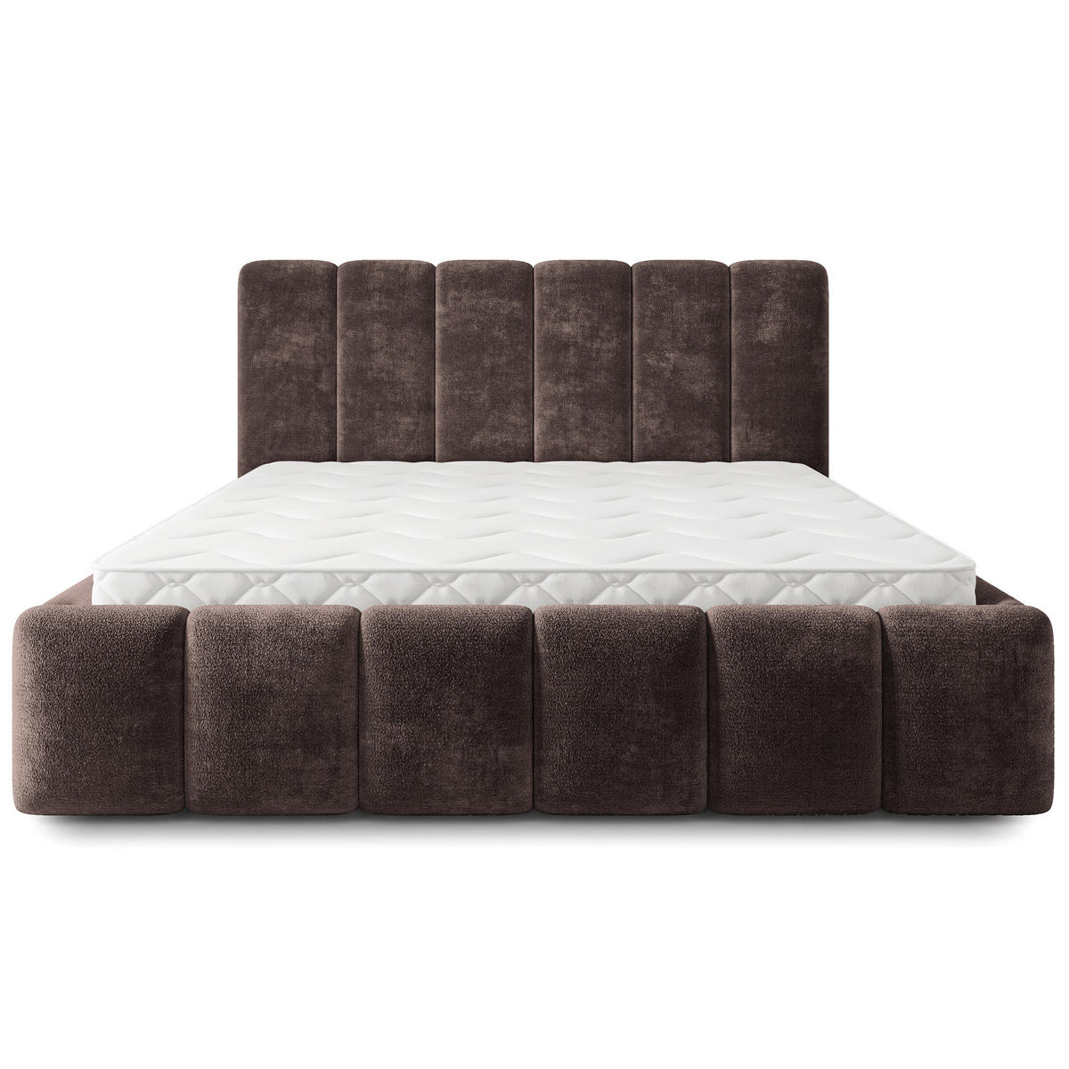 POLSTERBETT ATTORA LM 180x200 cm mit Bettkästen - Braun - Braun, Holz (180/200cm) - MASSENO